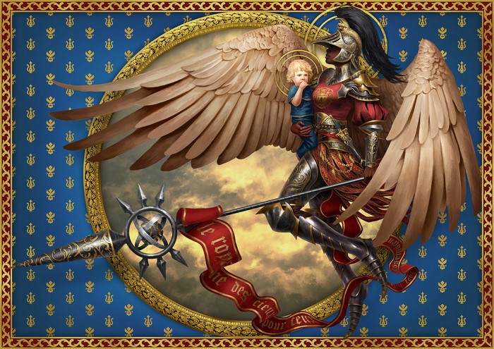 wings, angel, Bastien Jez, fantasy art, artwork
