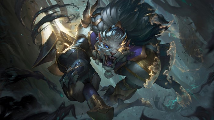 4K, GZG, michis, 4K, jungle, PC gaming, Sentinel, League of Legends, hunter, Riot Games, Rengar, video games, cats, digital art, Rengar (League Of Legends)
