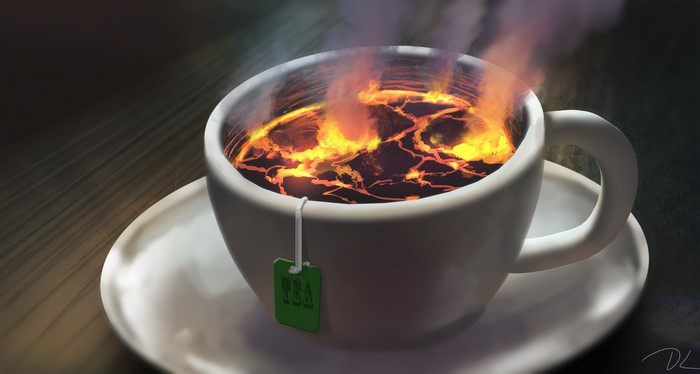cup, artwork, lava