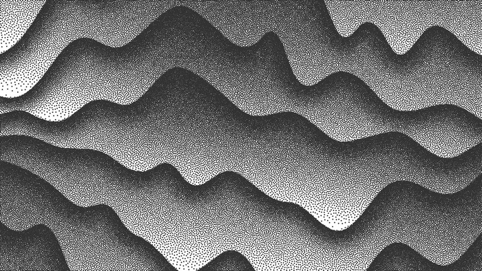 4K, curved, 3D Abstract, abstract, lines, dots, monochrome, vector