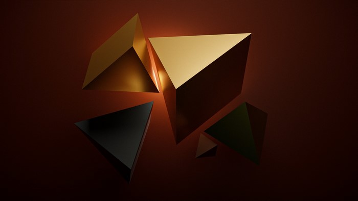 triangle, metal, red
