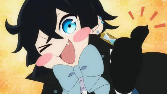 peonies, art of nocula, dark hair, aqua eyes, anime, one eye closed