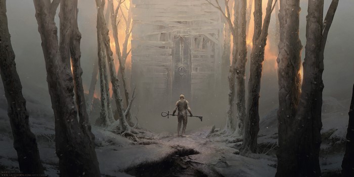 4K, digital art, trees, fantasy art, Max Bedulenko