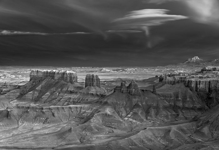 monochrome, rock formation, nature, photography, mountains, rock, landscape, USA, Mitch Dobrowner, long exposure