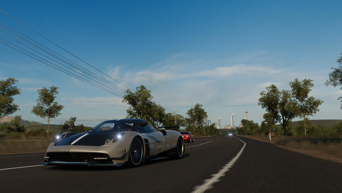 racing, forza horizon 3, vehicle, car, video games, Pagani Huayra BC, screen shot, silver cars