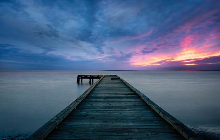 dock, nature, clouds, water, pier, sunset