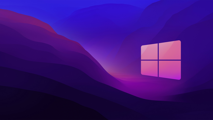 4K, Windows 10, blue background, logo, minimalism