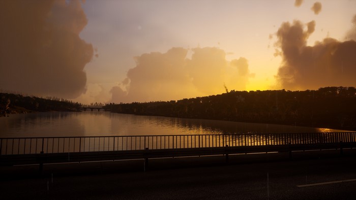 video game art, river, landscape, sunset, digital art, SCUM PC Game
