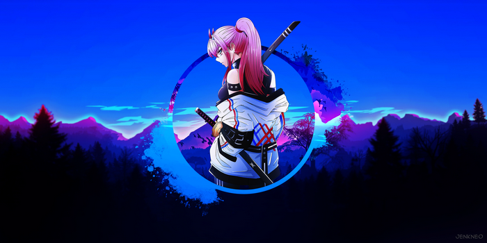 Darling in the FranXX, picture-in-picture, anime girls, Zero Two (Darling in the FranXX), anime