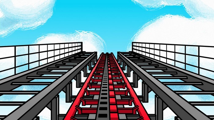 artwork, construction, roller coaster