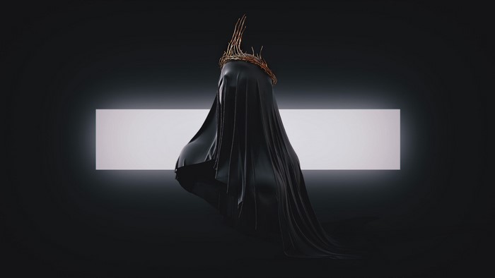 artwork, simple background, fantasy art, digital art, black background, crown