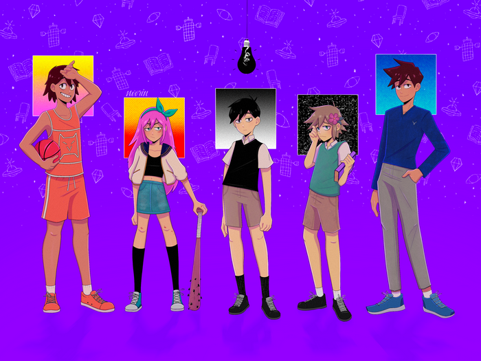 Omori Characters Sunny Aubrey Kel Basil Hero