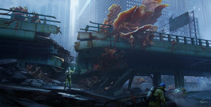 Morten Solgaard Pedersen, digital art, Quarantine, hazmat suits, fantasy art