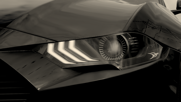 Forza Horizon 4, vehicle, car, video games, monochrome, Ford, Ford Mustang GT