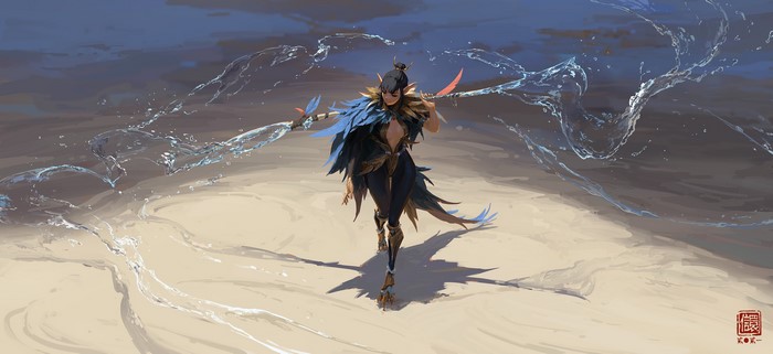 Kan Liu, ArtStation, fantasy girl, artwork, fantasy art, women, digital art