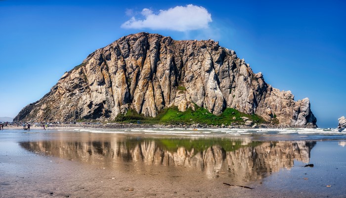 4K, nature, California, reflection, beach, rock formation