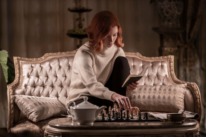 Beth Harmon playing chess