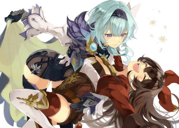 Eula (Genshin Impact), anime girls, Amber (Genshin Impact), Genshin Impact
