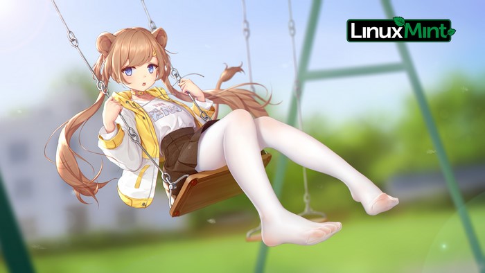 4K Anime Girl on Swing with Blonde Pigtails