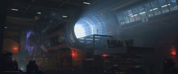 science fiction, artwork, portal