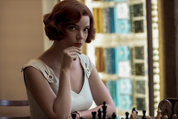 Anya Taylor-Joy as Beth Harmon playing chess