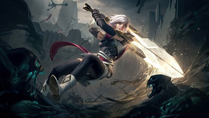 4K, GZG, Riven (League of Legends), 4K, Sentinel, Riot Games, League of Legends, Riven, PC gaming, digital art, video games