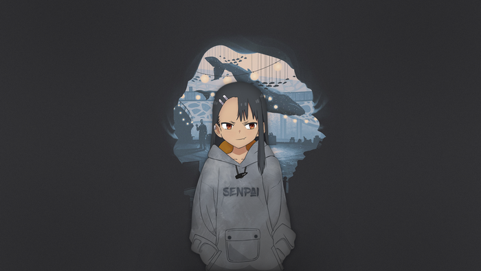 Nagatoro Anime Girl Fan Art Illustration