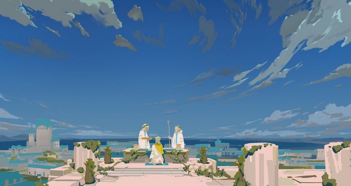 4K, fantasy art, artwork, clouds, sky, Antiquewhite