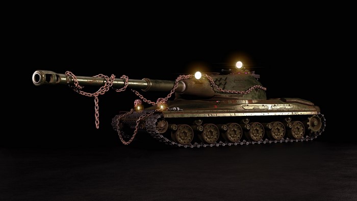 rust, CGI, Cold War, military, metal, chains, fictional, 60TP The Marauder, lights, 60TP, 3D, war, skull, tank