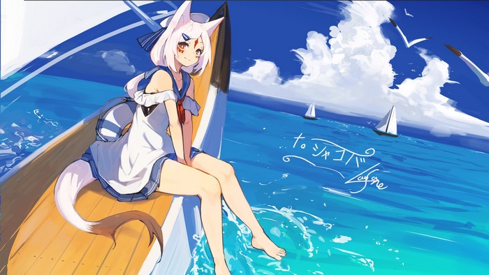 anime, Lalansane, anime girls, tail, Lansane, animal ears