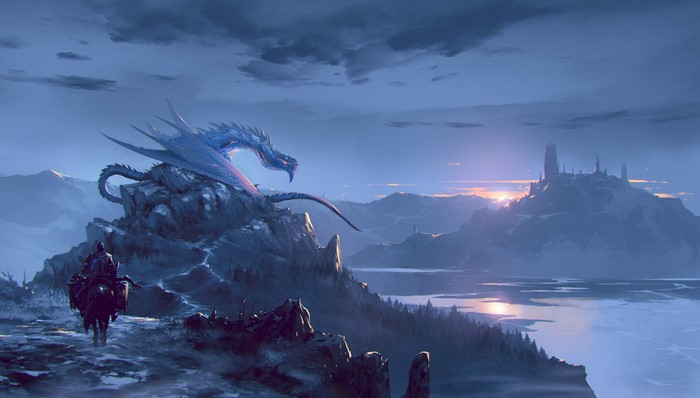 fantasy art, digital art, dragon, ömer tunç