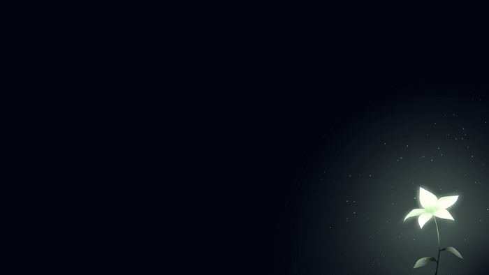 4K Dark Theme with Glowing Flower from Nier: Automata