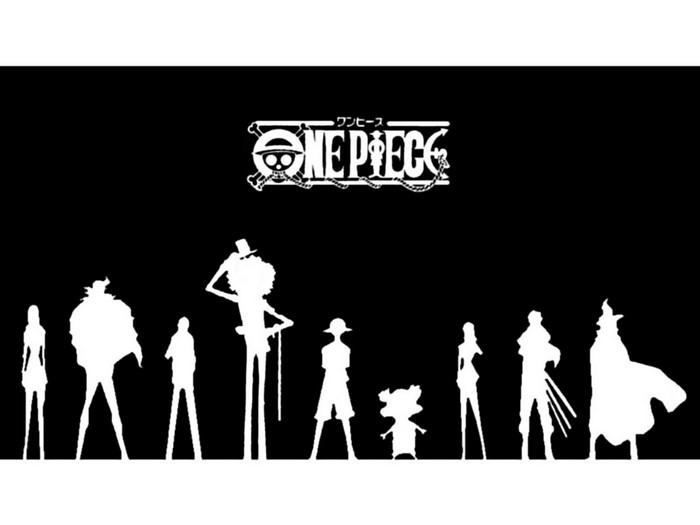 simple background, anime, monochrome, silhouette, One Piece
