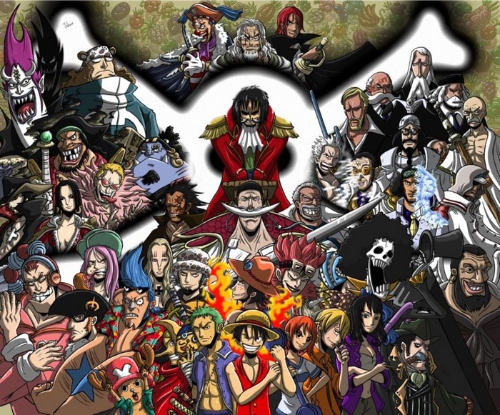 One Piece, frontal view, anime