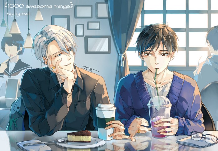 anime, anime boys, Yuri on Ice, Victor Nikiforov, Yuuri Katsuki
