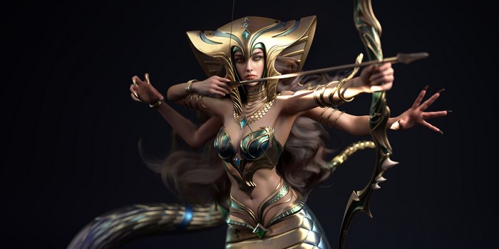 4K, women, Egypt, Hongmin Zheng, artwork, fantasy girl, fantasy art