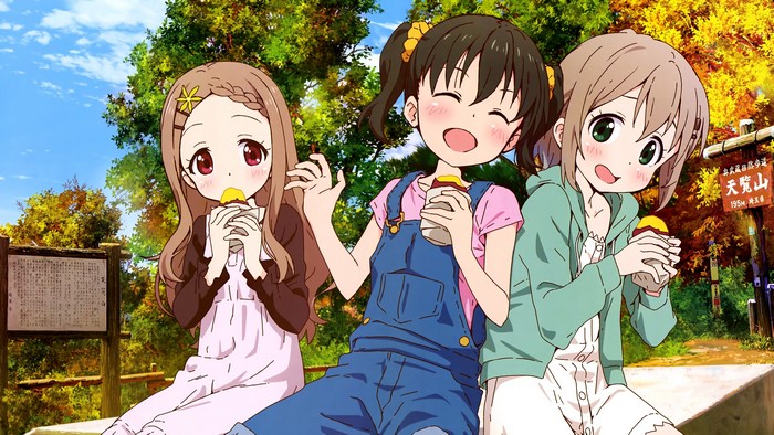 4K, anime girls, Yama no Susume, blush, loli