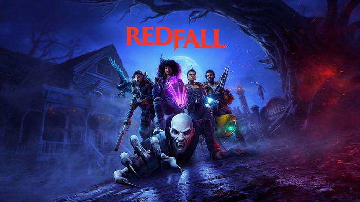 video games, Redfall, blue, night, arkanestudios, Bethesda Softworks, vampires, crow