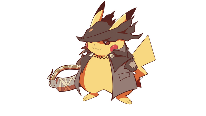 Bloodborne, sword, hat, Pokémon, Artsy-RC, Pikachu, Hunter (Bloodborne)