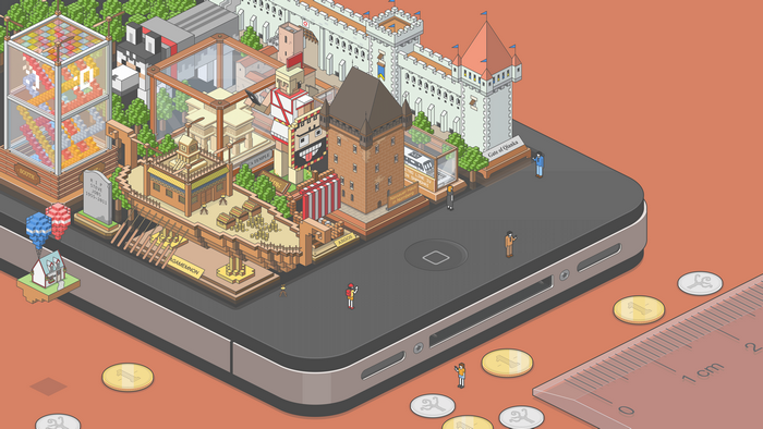 4K, pixel art, iPhone, flat art, qianka