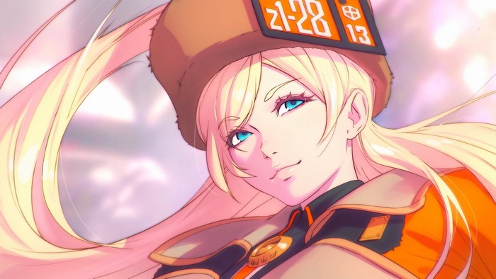 Ilya Kuvshinov, Guilty Gear, hat, anime, clouds, blue eyes, anime girls, Guilty gear strive, long hair, blonde, looking away