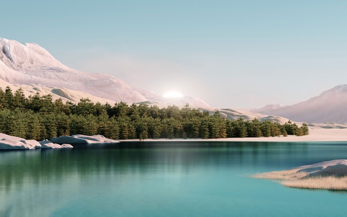 4K, windows 11, landscape, digital