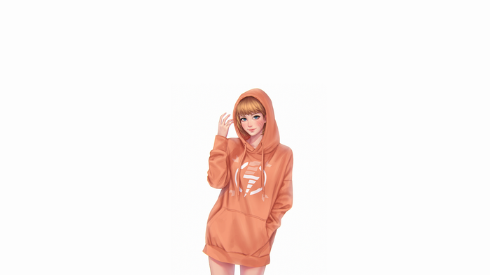 hoods, blonde, Umi Graphics, Apex Legends, wattson(apex legends), blue eyes
