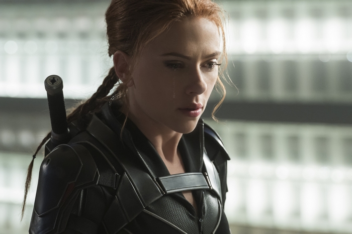 Scarlett Johansson as Black Widow crying