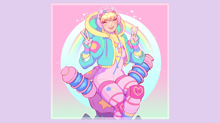 wattson(apex legends), anime, blonde, Apex Legends, smiling