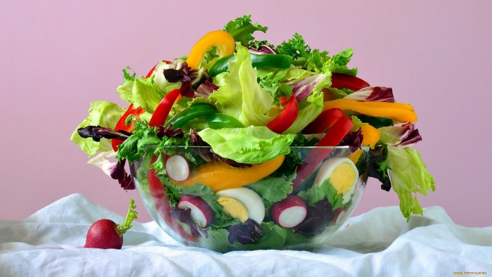 salad, eggs, food, vegetables