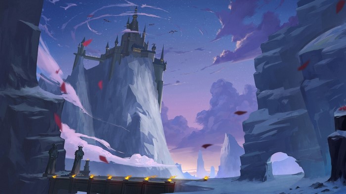 dragon, ZiYi Shen, digital art, castle, clouds