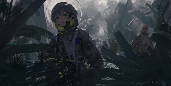anime, XilmO, science fiction, anime girls