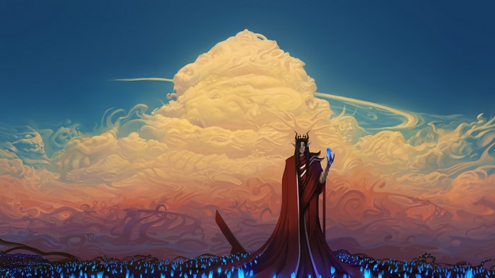 fantasy art, nephilim, clouds, Wisper (Artist), digital art
