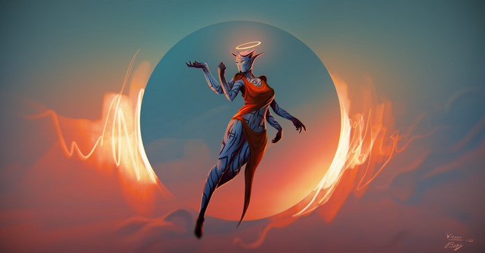 nephilim, fantasy art, Wisper (Artist), digital art